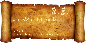 Ujszászi Elemér névjegykártya